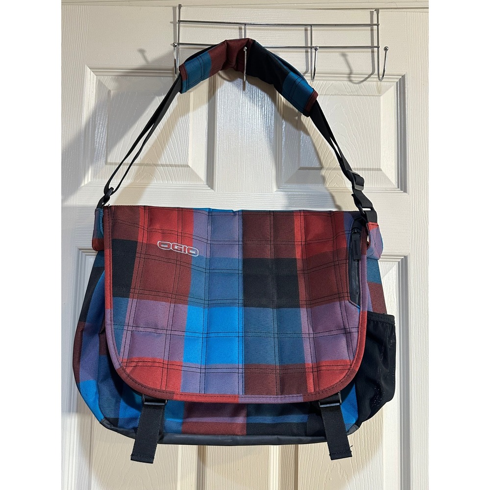 OGIO Messenger Bag Multicolor Plaid Laptop Commuter Crossbody Shoulder Bag 19in